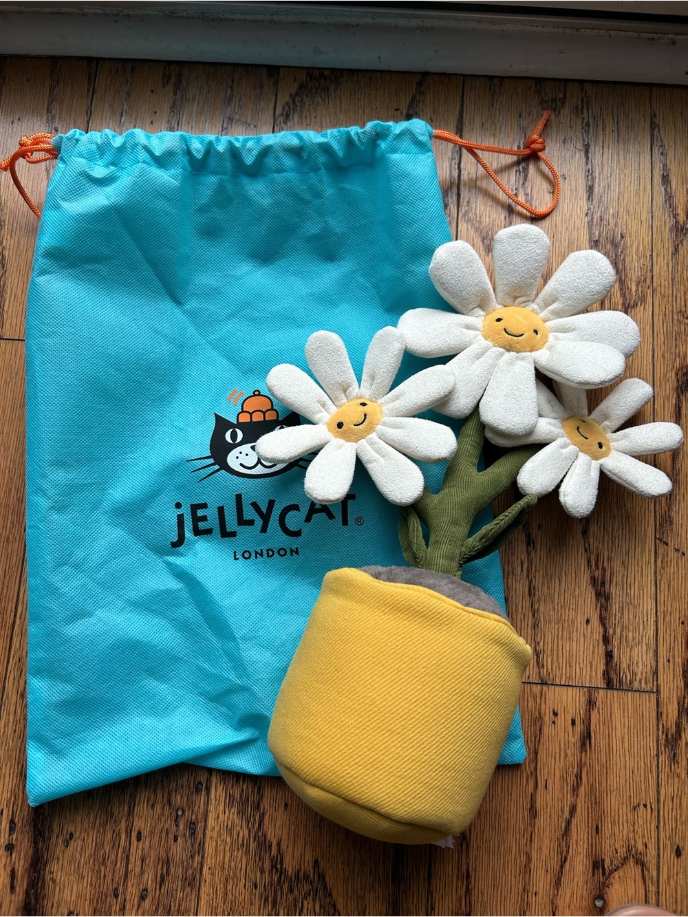 Jellycat Yellow Potted Daisy Plush with White Petals